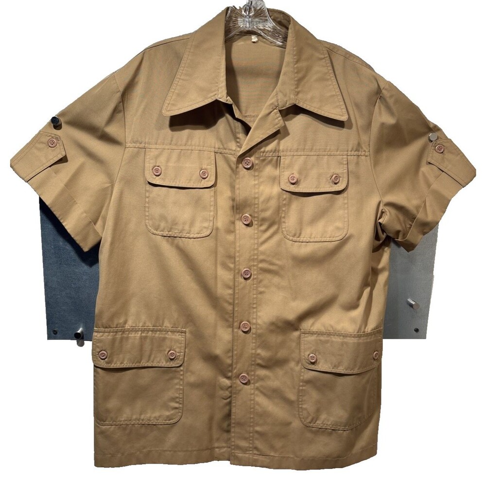 Brigade by Arrow Campaign/Safari/Bush Field Utility Shacket & Pants Tan Vintage - Picture 3 of 16